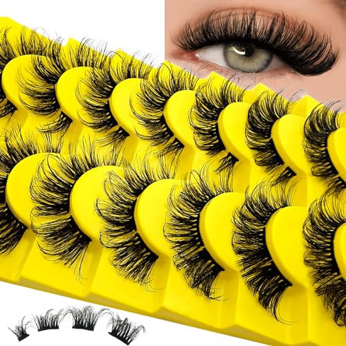 56 Pcs Wimpern Cluster, DIY Falsche Wimpernverlängerung, Individuelle Extensions für Einzelne Sets zu Hause (D-Curl, 10-18mm Mix-YH16)