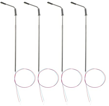 Rtxbvg 20 PièCes SéRies ModèLe Ferroviaire 10 Cm Lampadaire Lampadaires Ho éChelle 1:87 LED 3 V LQS08 TêTe Blanc Brillant