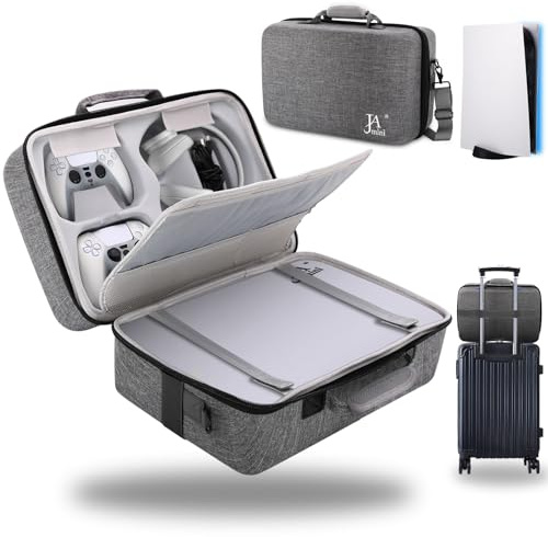 Hard Shell Carrying Case for PS5, Travel Case Compatible with Playstation 5 Console Controller, Shockproof Protective Storage Bag for PS5 Disk Digital Edition, Headset, Base and Game Accessories(Grey)