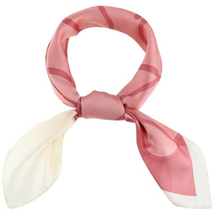 Jeffdad Seidentuch Haare, Schal aus Seide im Retro-Stil mit Blumenmuster Halstuch Damen Seidentuch Damen Elegante Schal Tuch Geschenk für Frauen (Rosa)