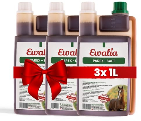 NEU! EWALIA Parex-Saft - Natürliche Unterstützung für das Magen-Darm-Wohlbefinden Ihres Pferdes - Schutz und Stärkung von innen, mit Tierärzten entwickelt, 100% Natur pur, frei von Zusätzen, 3x1 Liter
