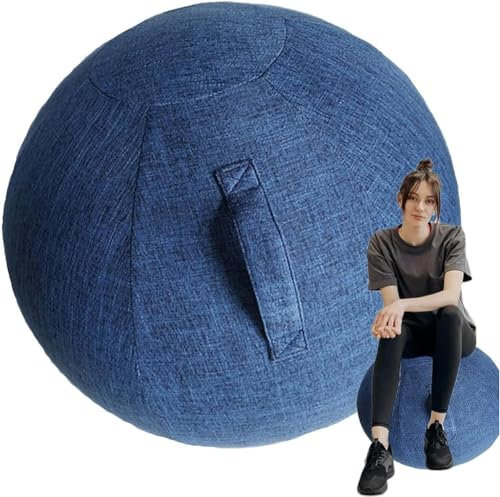 FnnEmg Sitzball Abdeckung,55cm 65cm 75cm Gymnastikball Bezug Für Sitzball Fitnessball,Yoga-Ball-Abdeckung- Für Fitnessball Pilates Yogaball/Büroball Balance Ball-Blue||85cm