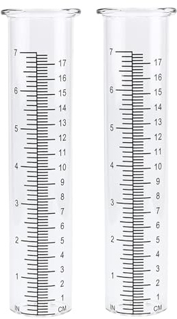 ulafbwur Lot de 2 tubes de rechange en plastique pour pluviomètre de 21,1 cm, grands chiffres transparents, pour jardin, cour, maison