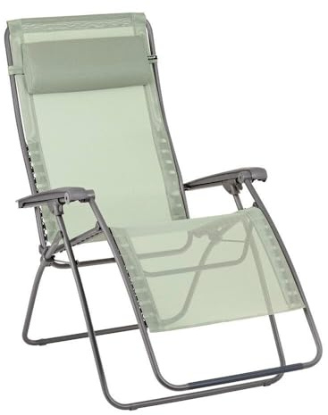 Lafuma MOBILIER - Fauteuil Relax Transat Jardin - Chaise Longue Zéro Gravité XL - Rsxa Clip XL - Batyline® Iso - Vert Moss - Fabriqué en France - LFM2057_8557 - Garantie 5 Ans - L.96xl.72xH.123cm