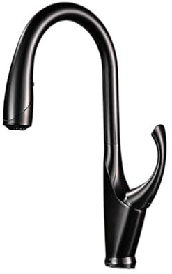 Schwarzer High-End-Touch-Küchenarmatur aus Messing mit herausziehbarem Design, drei Funktionen, Einhand-Kaltwasserhahn und Dual-Control-Spültischarmatur (Color : Matte Black-01)