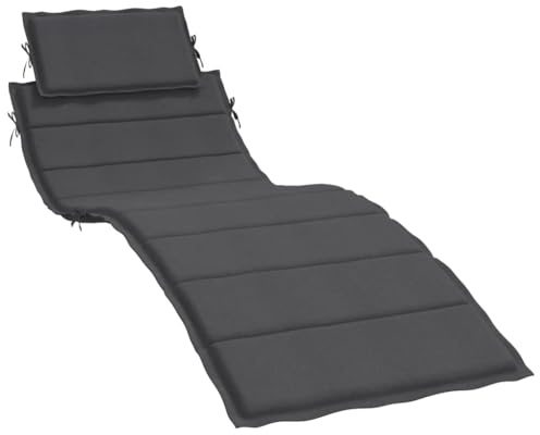 vidaXL Solsängsdyna melerad antracit 186x58x4 cm tyg