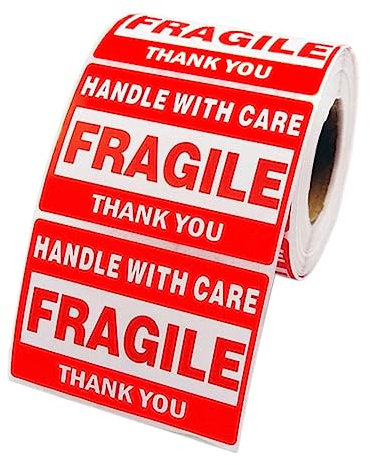 Parliky Fragile Stickers Adhesive Shipping Care Labels for Packing Boxes Scratch Off Decals