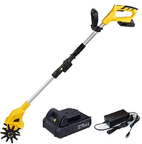 20V Mini Cordless Tiller for Gardening, 6 Lbs Ultra Lightweight Electric Garden Tiller for Women/Seniors, 6.3 Width & 4 Depth, Rototiller for Lawn/Soil Cultivation, Gardening Gifts for Parents