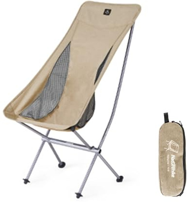 Naturehike stol campingstol ultralätt fällstol litet paket är 150 kg för fiske picknick utomhus vandring (kaki L)