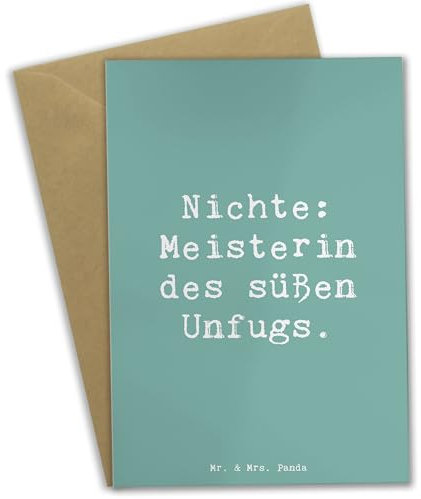 Mr. & Mrs. Panda Beileidskarte Spruch Nichte Meisterin - Geschenk, osterkarten, Geschenke, osterkarte, Grußkarten, Jubiläen, Liebe, Spaß, Charme, Familie, Unfug, Geburtstage, weihnachtskarten