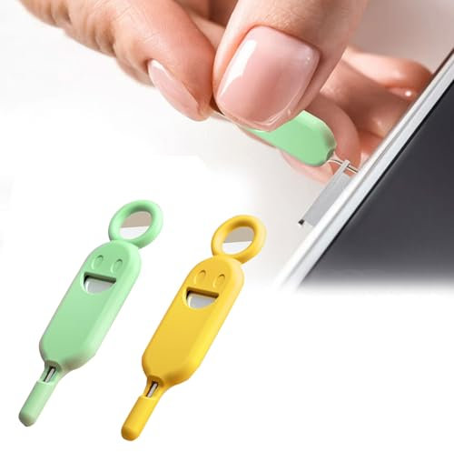 Doukesh Perno di Espulsione Vassoio di Carte SIM,Spilli Estrattori per Rimozione Scheda SIM,Strumento Rimozione della Scheda SIM con Spazio di archiviazione Integrato per la Scheda SIM,2 Pezzi