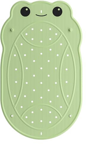 UNEEDE Badewannenmatten rutschfest Kinder, Froschform, Duschmatte für Kinder, 76 x 45 cm, Badematte für Babys, Antirutschmatte für Badewanne, Starke Saugnäpfe Maschinenwaschbar, Grün