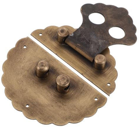 MOLUCKFU Messing-kistenriegel Dekorativer Haspenriegel Hardware-Riegel Scharniere Vorhängeschlossriegel Für Koffer Schmuckriegel Vintage-Stil 6 cm Kupfer