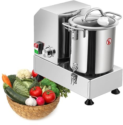 HCZKIUJY Cortadora de Verduras eléctrica Multifuncional, picadora de Cebolla para Alimentos de Cocina, máquina cortadora de Verduras automática Comercial de Acero Inoxidable (6 l)