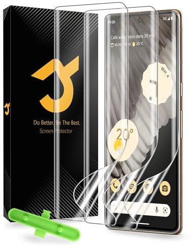 Arae 3 Stück [Nicht-Glas] Schutzfolie für Google Pixel 6 Pro/Pixel 7 Pro Folie[6.7] Fingerabdrucksensor Kompatible, Spuren reduzierbar, Displayschutz für Pixel 6/7 Pro 5G