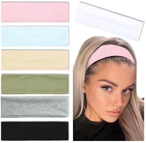 TERSE Haarband Damen Dünn Sommer Stirnband Sport Stirnbänder Schweiß Haarbänder Weiches Elastisch Haarreife für Frauen Yoga Workout Fitness Headbands 7 Pack