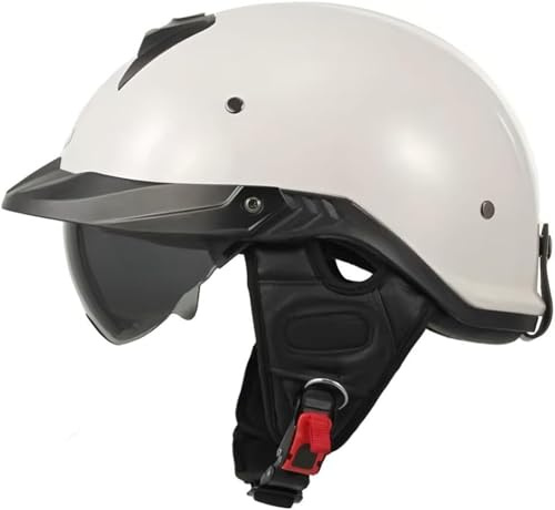 Casque Moto Vintage Casques Jet avec Visière Casques Bols Casque Mobylette avec Lunettes Homologué Dot/ECE Rétro Demi Casque Moto Vélo Scooter Chopper pour Adultes Homme Et Femme 2,3XL