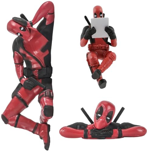 Yotlein 3 Stück Deadpool-Anime-Auto-Dekoration, Lustiger Anime-Deadpool-Figur-Dekoration-Zubehör, Auto-Innendekoration, Dead-Pool Ani-me, Autozubehör zum Aufhängen für Frauen & Männer Ornament Gift