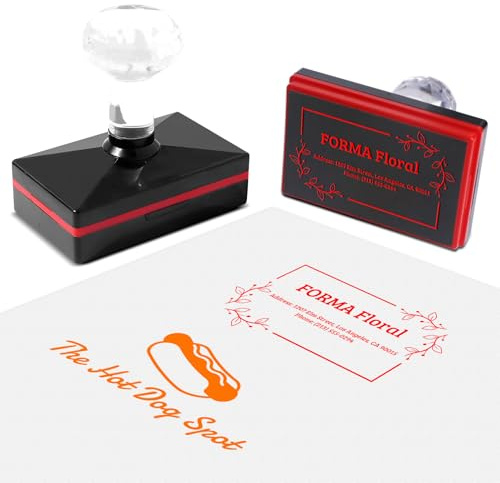 Tampon personnalisé auto-encreur – Tampons personnalisés élégants faits main pour les entreprises, les mariages, l'artisanat et plus encore (Rectangle)