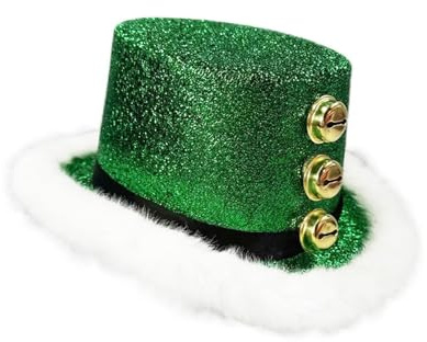 Cappello di Natale – Copricapo natalizio con lanugine bianca e 3 campane, cappello per le vacanze, per donne, famiglia, Natale, Capodanno, feste, eventi, cosplay, spettacoli