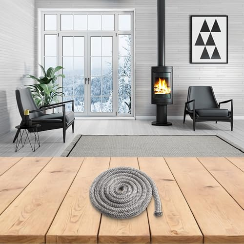 Niceminiwall Junta redonda para horno con junta de cuerda de fibra de vidrio para estufas de leña, estufa de pellets, chimenea y puertas de caldera, compatible con 8/10/12/14/16 mm de diámetro (2,5 m
