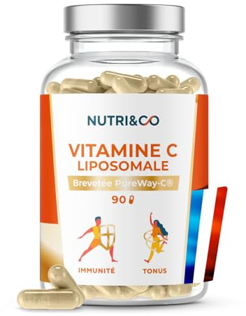 NUTRI & CO Vitamine C Liposomale PureWay-C® 1000mg & Bioflavonoïdes - Haute Biodisponibilité - 30 jours - 90 gélules Vegan - Fabriqué en France