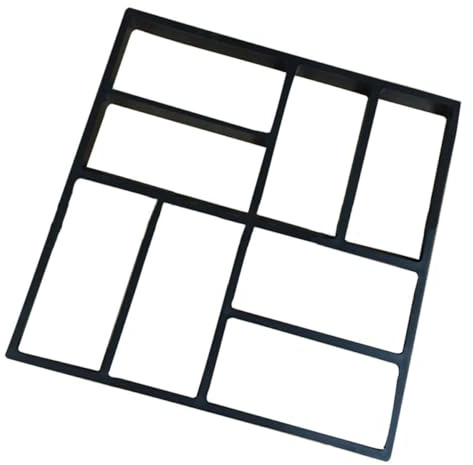 Alipis Moule à Pavés Réutilisable en Plastique Noir 39x39 Cm, 8 Grilles pour Chemins en Béton, pour Jardin et Aménagement Paysager Extérieur, Moule pour Pavés de Sol en Ciment DIY