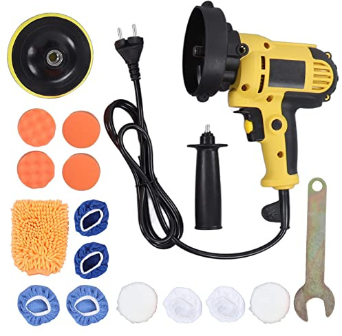 Torvex Pulidora de búfer para automóvil, Kit de máquina enceradora de lijadora eléctrica de 700 W y 125 mm para encerar, pulir y pulir detalles de pintura automática