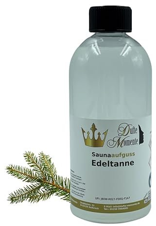 Dufte Momente | Saunaduft Konzentrat Edeltanne 500ml | naturreine und natürliche ätherische Öle | für Finnische Sauna, Banja, Biosauna, Sanarium, … | vegan und ohne Tierversuche