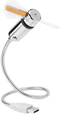V BESTLIFE Vbestlife Ventilador Programable por USB, Mini Ventilador por USB con Mensaje Flexible de Cuello de Cisne Función de Memoria de Pantalla LED RGB Programable para PC Portátil.