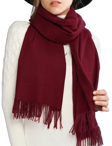 RIIQIICHY Sciarpa Donna Invernale Bordeaux Pashmina Scialle Caldo Stola Elegante Cerimonia per Abito