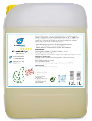 KaiserRein Allzweckreiniger 10 L Kanister Konzentrat Citrus Oberflächenreiniger Bodenreiniger Universalreiniger für Boden, Auto und Oberflächen Kraftreiniger fettlösender Industriereiniger