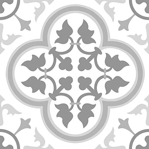 FloorPops FP2953 Remy Peel & Stick Floor Tiles, Grey, 12L x 12W x 0.06T