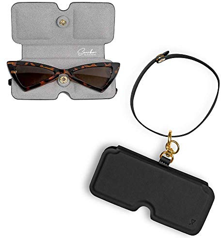 suniboi Brillenetui Damen, Herren - Brillentasche, weich, schmal - Brillenhülle - Brillenbeutel - Brillen Etuitasche - Sunglasses case Sonnenbrillen - mit Karabiner, zum anhängen