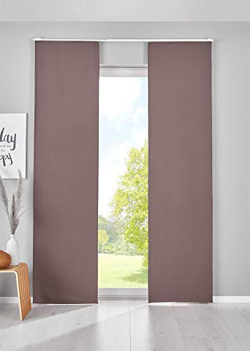 Gardinenbox 2er Set Verdunkelung Schiebegardinen »Newyork« HxB 145x60 cm Taupe Flächenvorhänge Paneelwagen Blickdicht Thermo-Schiebevorhang, 202020680-2