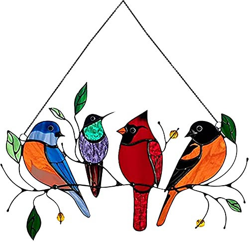 Yeehliny Sonnenfänger Vogel, Fensterdeko Hängend, Vogel Anhänger, Sonnenfänger Garten, Sonnenfänger Fenster, Sonnenfänger Dekohänger, Bird Series Anhänger Wohnkultur (A-25 * 20cm)