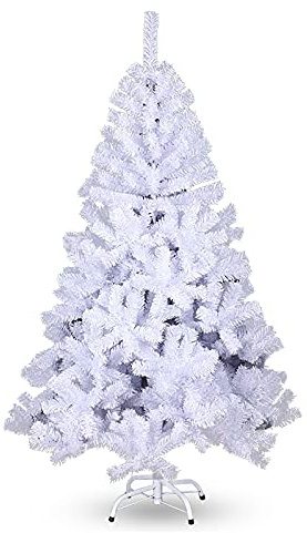 SWANEW Árbol de Navidad artificial, 2,1 m, color blanco, árbol de Navidad, diseño de árbol de Navidad, ignífugo, para decoración de Navidad