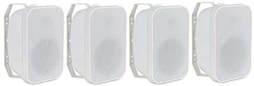 McGrey OLS-5251WH Outdoor Speakers Set 4x - 2-Way System - IP56 - For Restaurant, Beer Garden, Terrace & Garden - 5.25 Woofer, 1 Tweeter - 50W, 8 Ohm, 70/100V - White