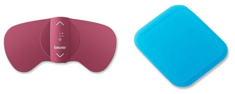 Beurer EM 50 Menstrual Relax, gegen Menstruationsschmerzen und Schmerzen aus Endometriose, TENS und Wärme-Funktion, mit wiederaufladbarem Akku, inkl. Nachkaufset bestehend aus 6 Gel Pads