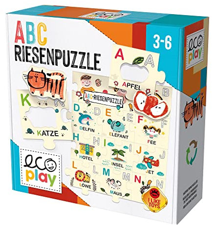 „ABC-Riesenpuzzle – Buchstaben und Wörter für jüngere Kinder!“: Lernspiel für Kinder im Alter von 3 bis 6 Jahren, deutsche Version (DE52637)