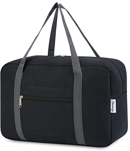 for Ryanair Airlines Cabin Bag 40x20x25 Underseat Ryanair Cabin Bags 40x30x20 Foldable Travel Duffel Ryan Air Hospital Bag Holdall Carry on Hand Luggage Overnight for Women and Men 20L (Black)