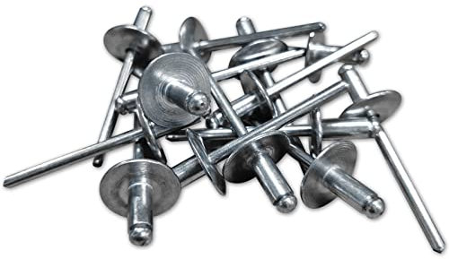250 RIVETS ALU TETE 16mm EXTRA LARGE DE 4.8 X 10 TIGE ACIER