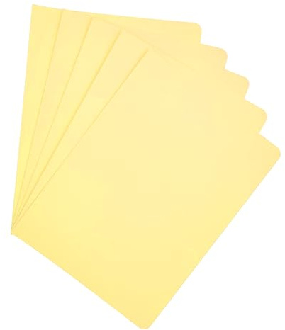 Raylu Paper® - Förpackning med 25 undermappar för dokumentkartong, med fastenerhål och levande färger. 200 g tjocka kraftkartongsmappar (Amarillo, Folio)