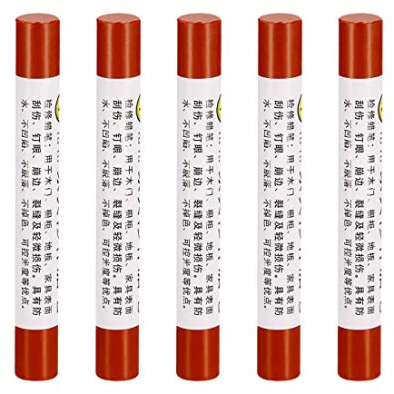 sourcing map 5Stk Möbel Reparatur Buntstifte Wachsfüllstift Ausbessern Stift Marker Kirschen Rot