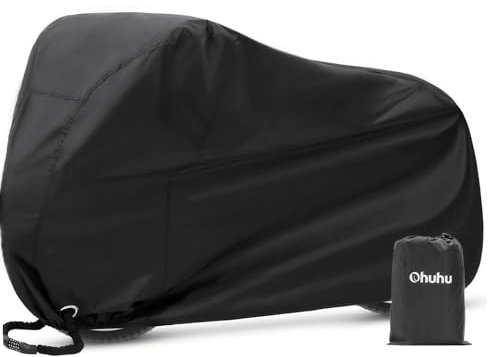 Ohuhu Fahrradgarage, Fahrradabdeckung Wasserdicht 190T Polyester-Gewebe Extra Stark, Hoher UV-Schutz Hochwertige Fahrradgarage Plane Wasserfest 200 x 110 x 70 cm Fahrrad schutzhülle mit Beutel