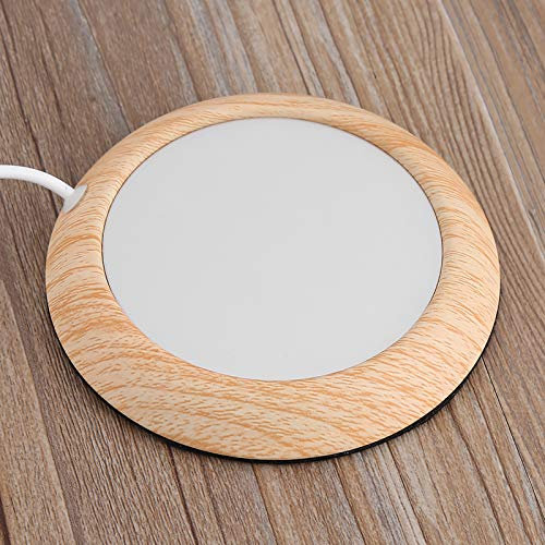 Gadgets Hombre Chauffe-Tasse, Coussin Chauffant à café alimenté par USB, Chaleur en Bois, Tasse à Boisson, Tapis Chauffant, Grain de Bois, café, Coussin Chauffant pour Bureau, Maison, Bureau (Grain de