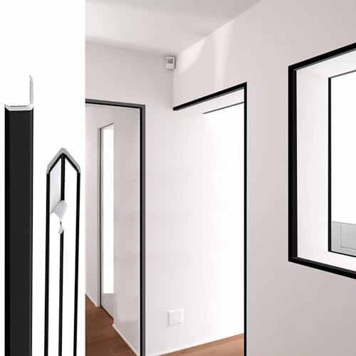 eckschutzprofil eckschutzkanten Eckschutz aus Aluminium, Wandeckenschutz, schwarz – 2 Stück Eckschutz und Kantenschutz für Babymöbel, Türen, Tische, scharfe Möbel, hitzebeständiger Wandschutz(W3cm L17