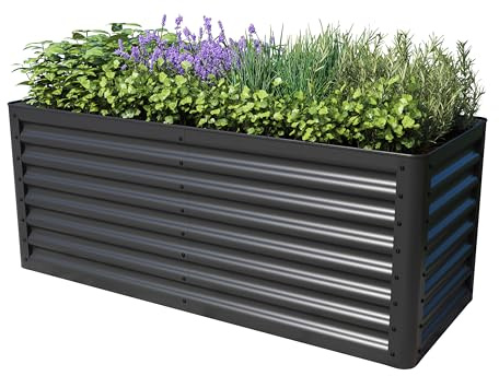 GFP PRIMEYARD Carré Potager surélevé LUCA, Acier, Anthracite 150x60x60 cm
