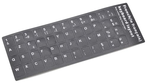 Simpletek - Autocollants pour clavier disposition française AZERTY 13 x 11 mm | Touches adhésives pour ordinateur portable Claviers | Changement de disposition