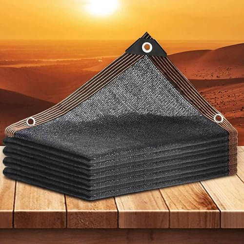 Telo Ombreggiante 3x4 Occhiellato Traspirante Vela Ombreggiante Rettangolare Tessuto Ombreggiante Traforato Oscurante 90% Anti-UV Antistrappo Giardino, Patio, Pergola, Cortile-Sabbia,black-4x4m